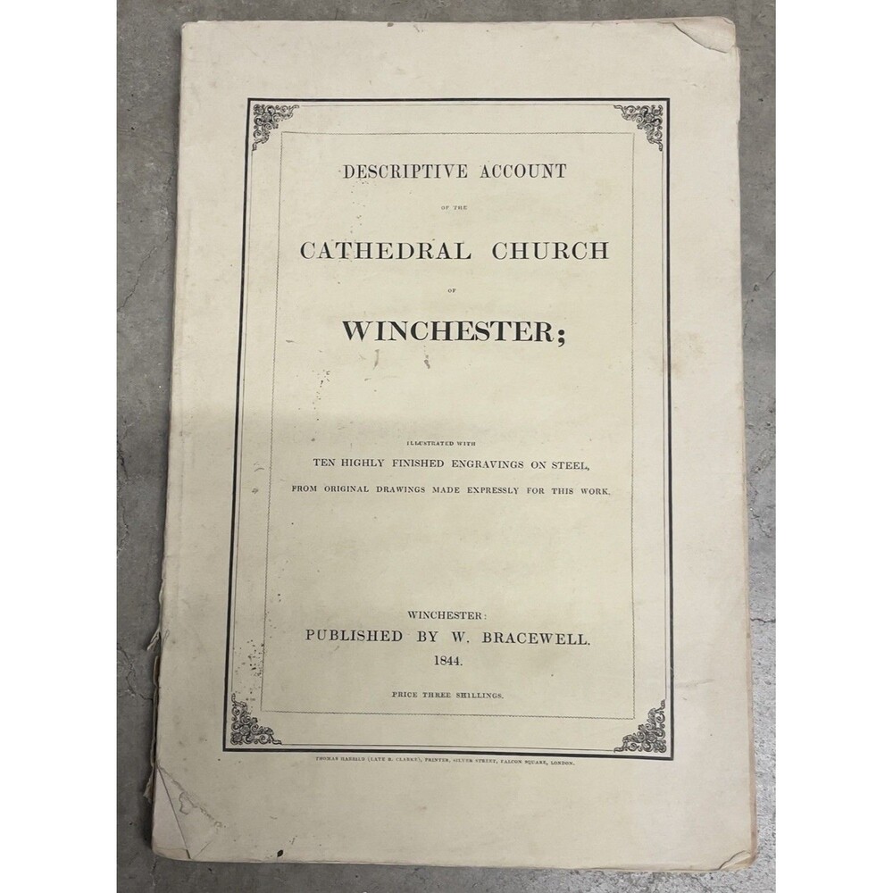 1844 booklet titled A Descriptive Account of the Cathedral Church of Winchester